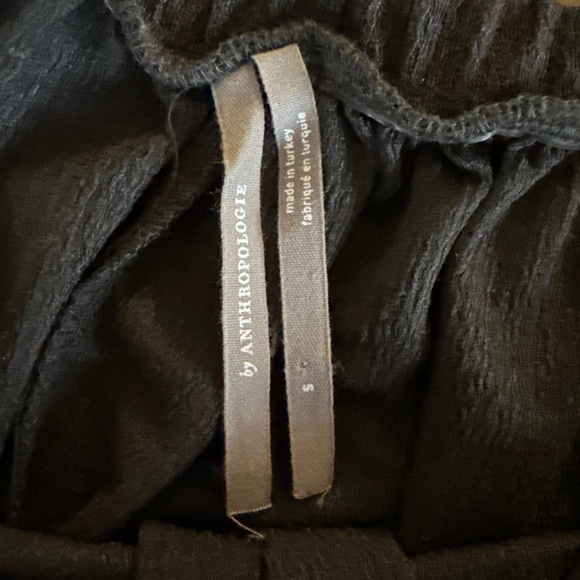 Anthropologie Cold Shoulder Short Sleeves Boho Loose Fitting Black Blouse Sz S - Picture 4 of 6